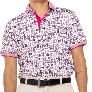 Greyson Creatures Golf Polo Shirt Size Large Arctic Animal Geometric Print